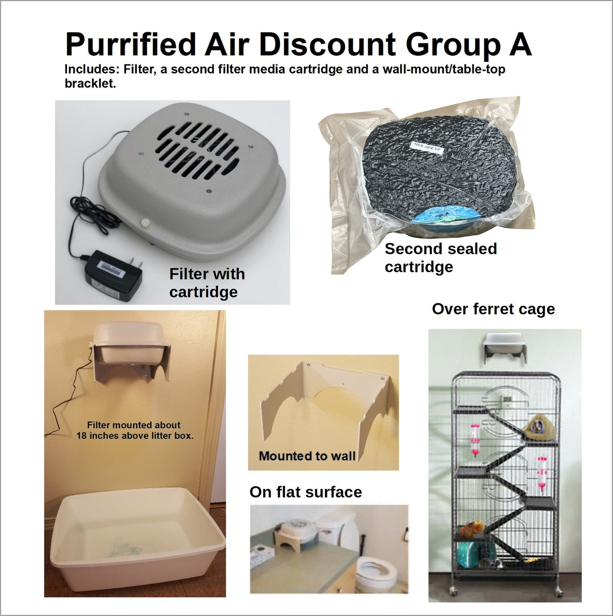 Air Purifier + Wall Mount / Table Top Bracket Bundle