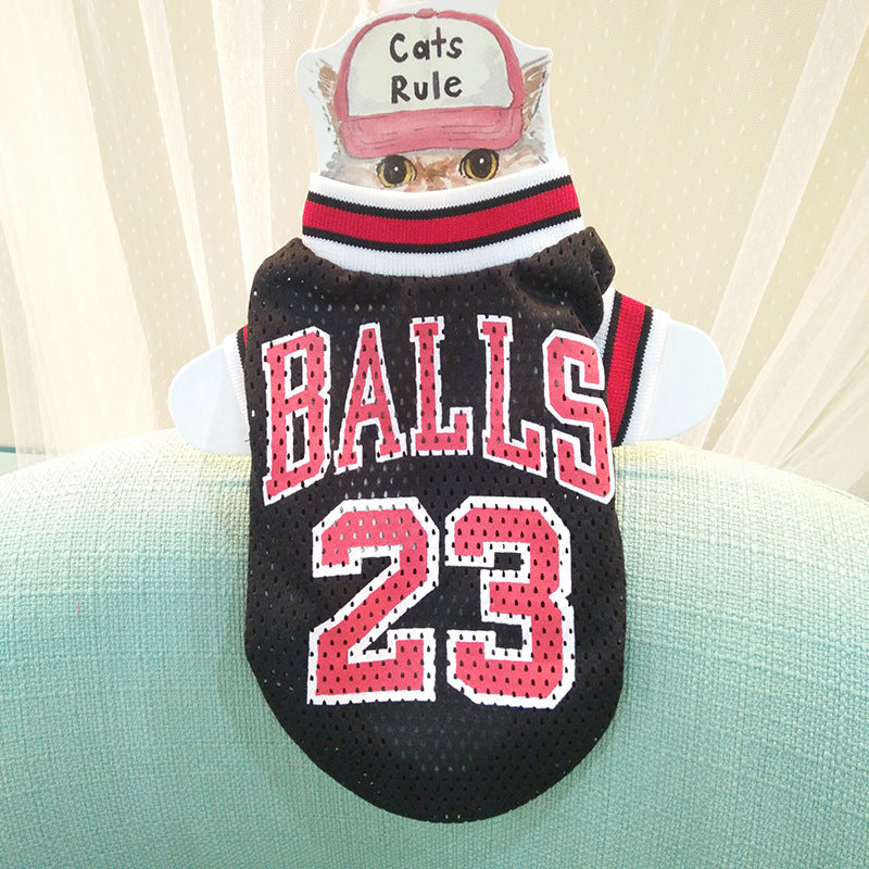 Mesh Basketball Uniform Jersey for Dog Cat Pet