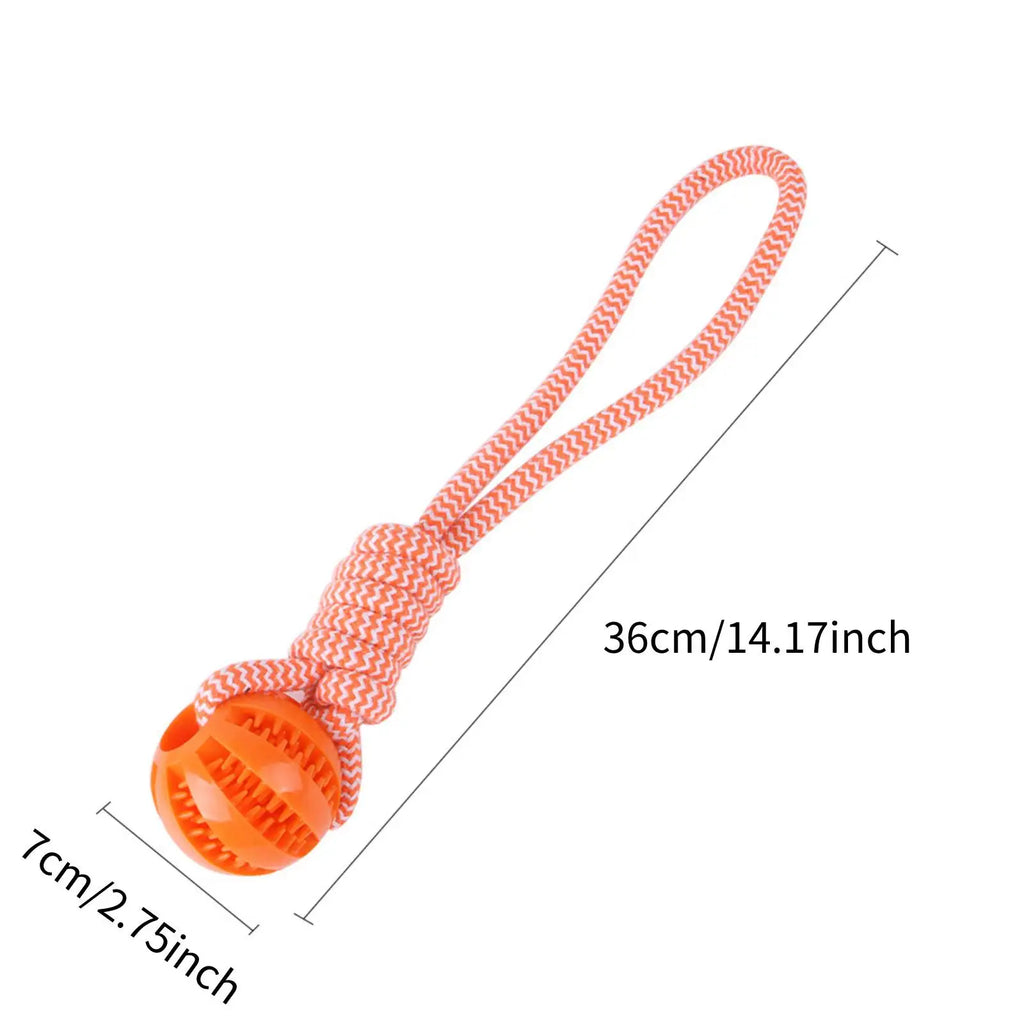 Interactive Dog Toy Balls – Treat Dispensing Rope & Rubber Chew Balls for Dogs