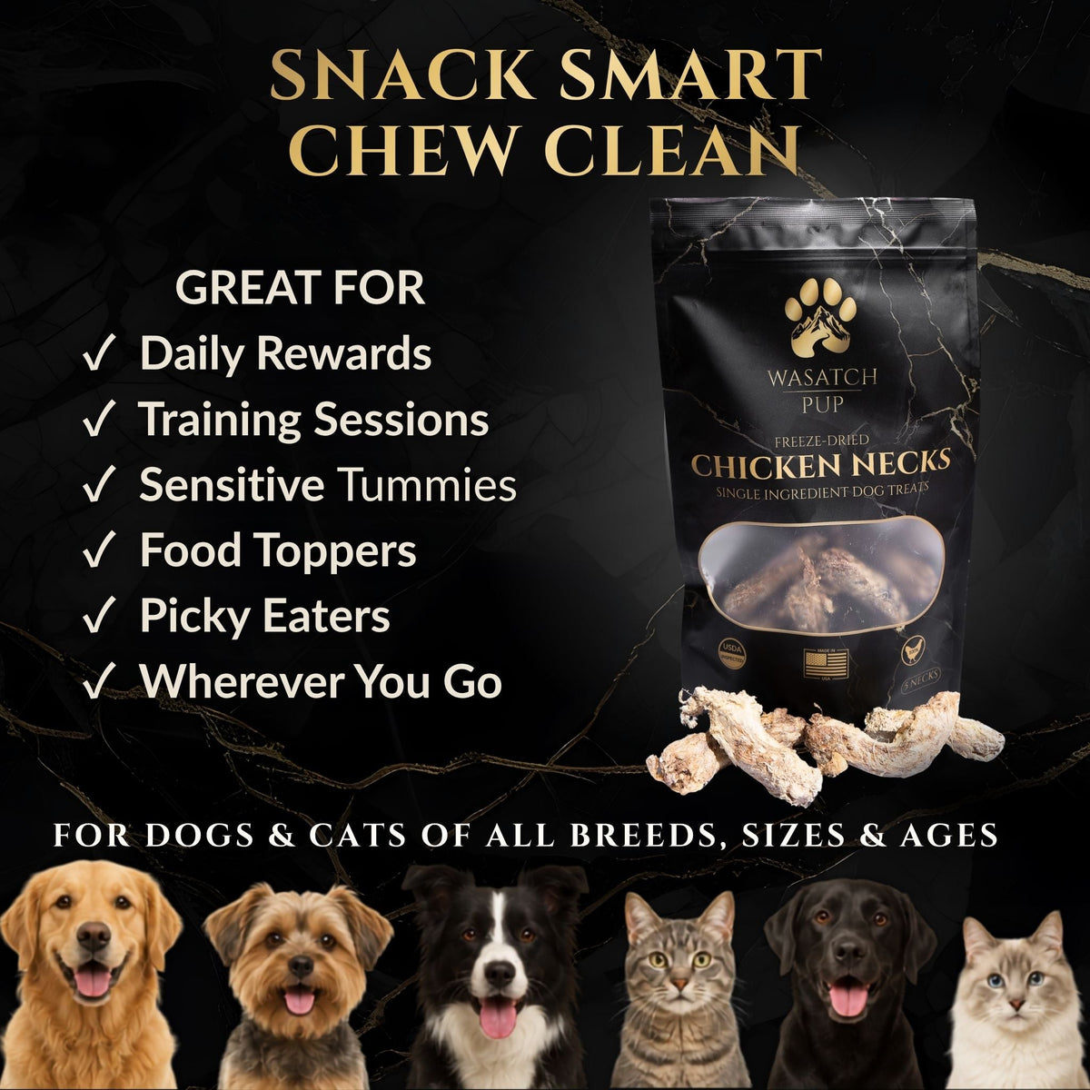 Freeze-Dried Chicken Neck Dog Treats