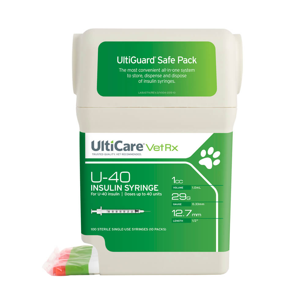 UltiCare U-40 Insulin Syringes with Sharps Container, 100 Count